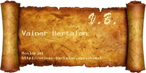 Vainer Bertalan névjegykártya
