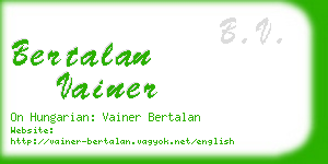 bertalan vainer business card